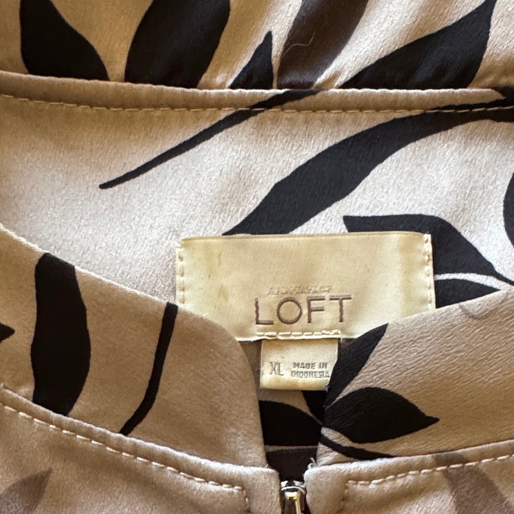 Loft Beige And Black Patterned Jacket - image 2